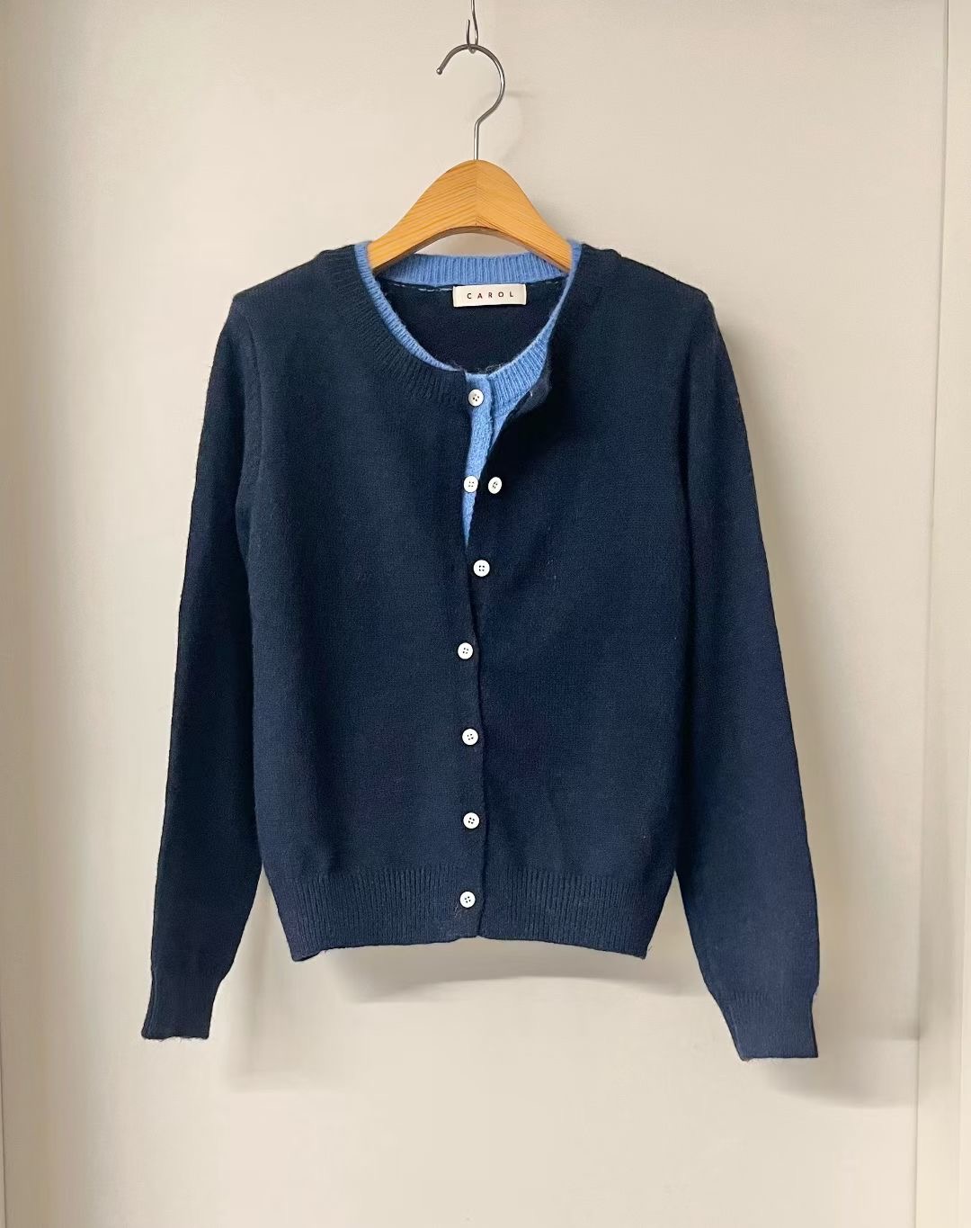 CAROL東大門㊣代購女士新款推薦25秋冬休閑熱賣針織衫假兩件CAROL針織衫圖色2