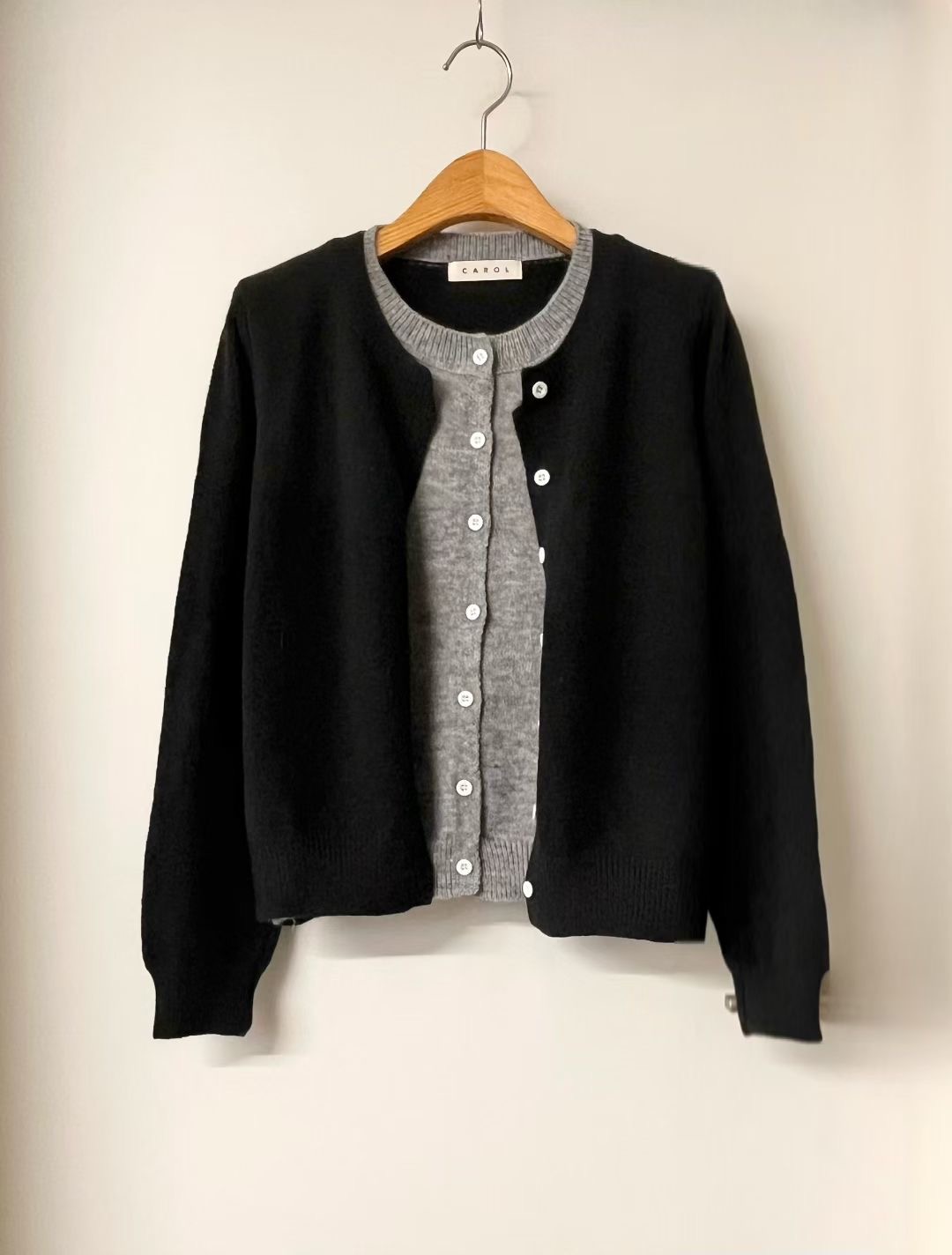 CAROL東大門㊣代購女士新款推薦25秋冬休閑熱賣針織衫假兩件CAROL針織衫圖色3