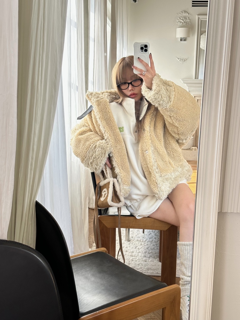 ZEROZERO東大門㊣直郵女裝新品職業休閑時尚推薦夾克毛皮混紡ZEROZERO夾克