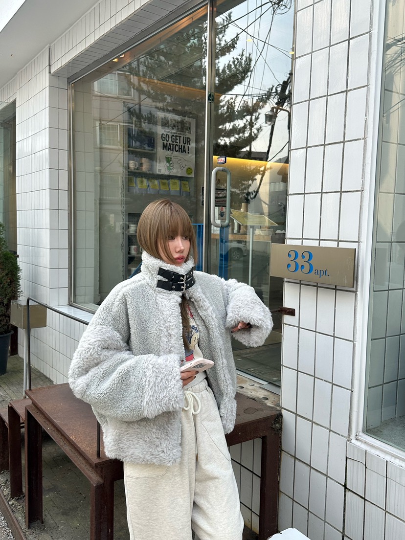 ZEROZERO東大門㊣直郵女裝新品職業休閑時尚推薦夾克毛皮混紡ZEROZERO夾克