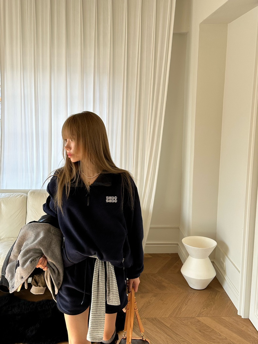 ZEROZERO東大門㊣代購女裝新款熱賣推薦職業25秋冬衛衣抓絨拉鏈ZEROZERO衛衣