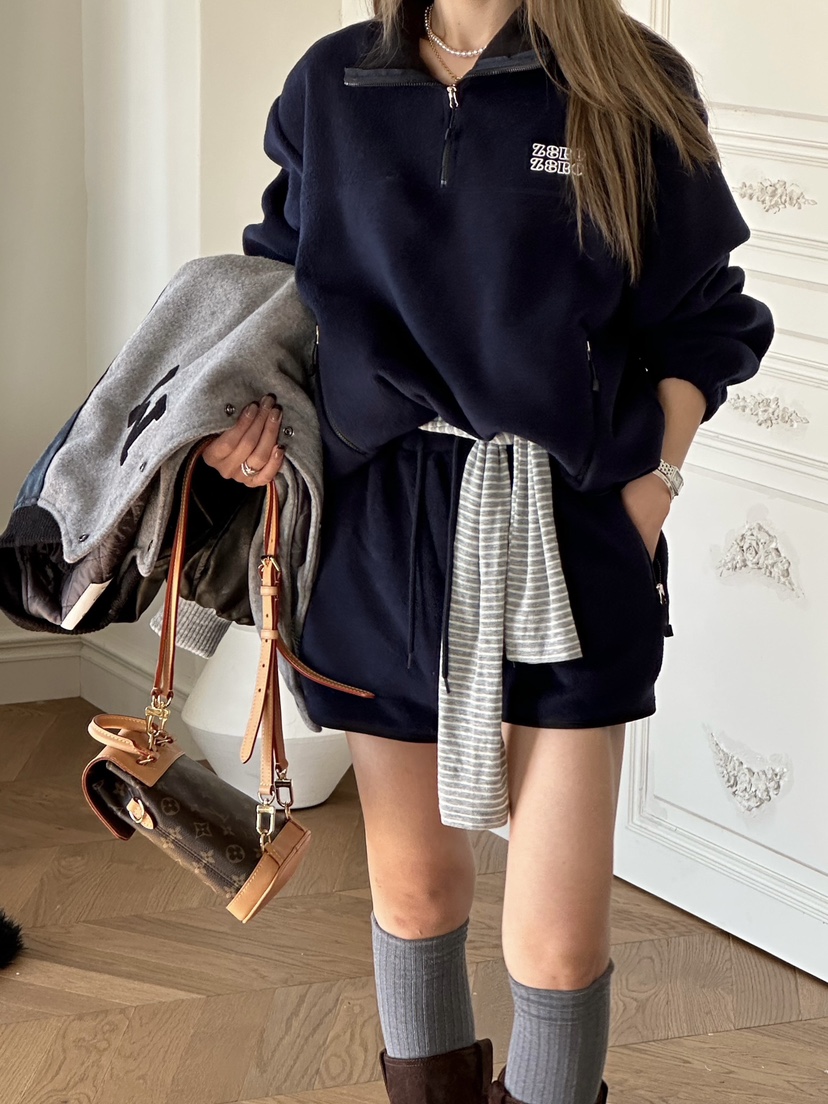 ZEROZERO東大門㊣代購女裝新款熱賣推薦職業25秋冬衛衣抓絨拉鏈ZEROZERO衛衣圖色2