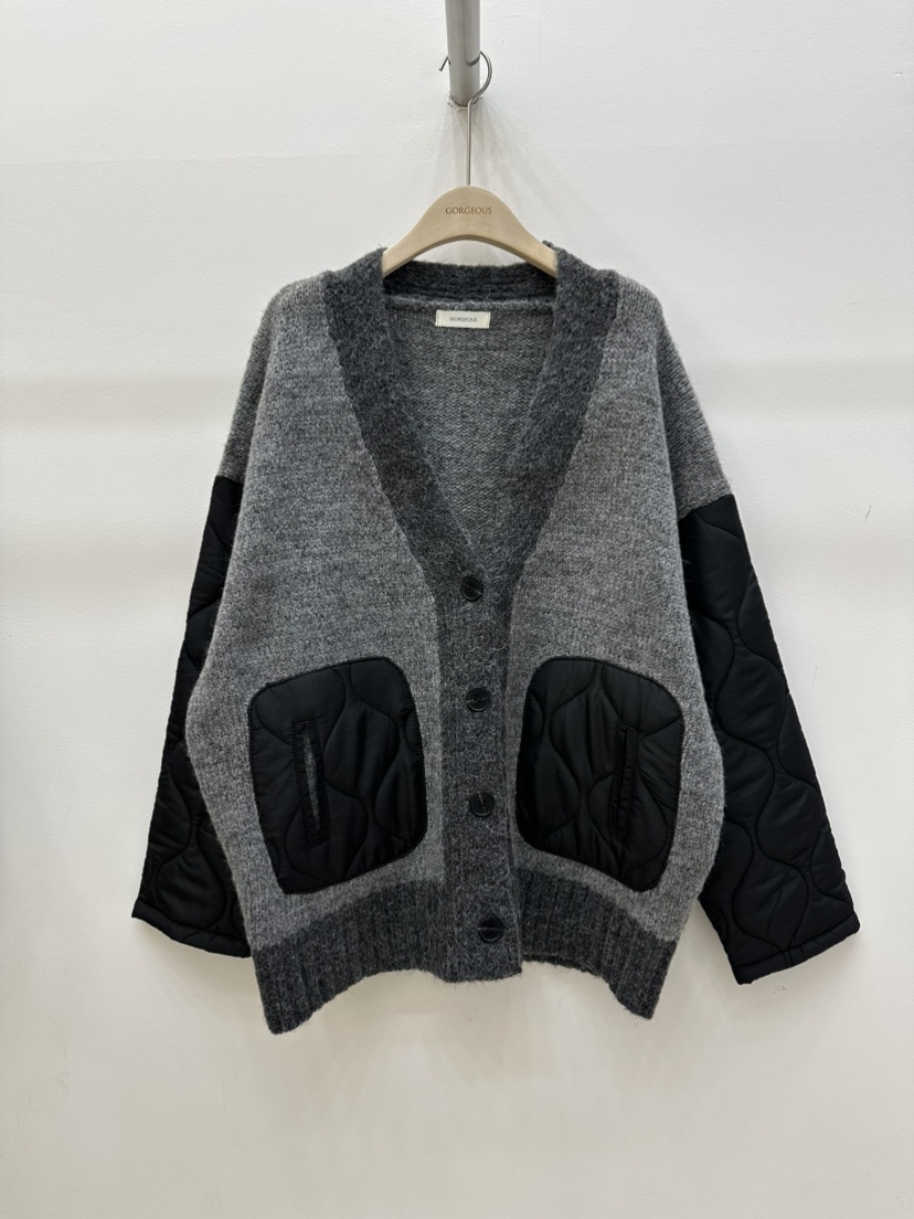 GORGEOUS東大門㊣直郵女裝新品真品職業人氣針織衫開衫絎縫GORGEOUS針織衫圖色1