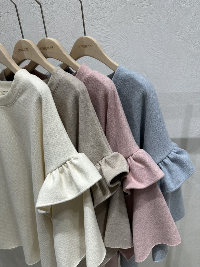 GORGEOUS韓國直郵㊣女裝新品職業休閑推薦時尚長袖T恤褶皺雙層GORGEOUS長袖T恤