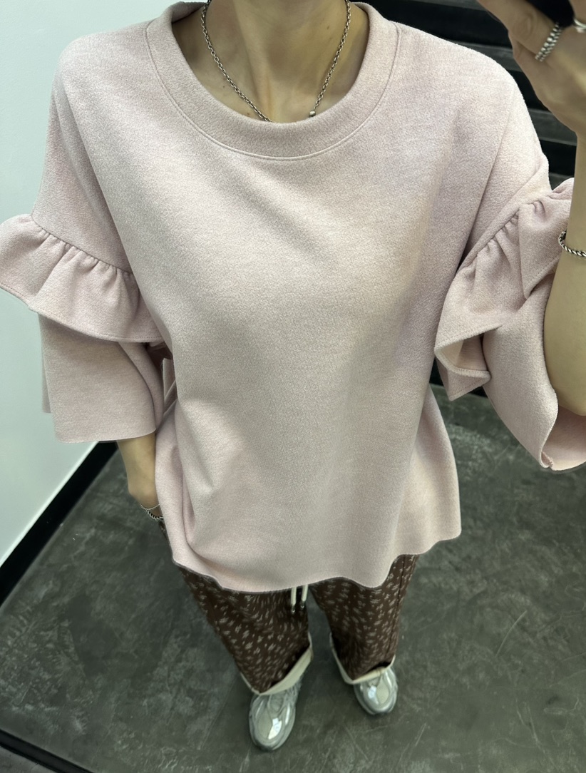 GORGEOUS韓國直郵㊣女裝新品職業休閑推薦時尚長袖T恤褶皺雙層GORGEOUS長袖T恤