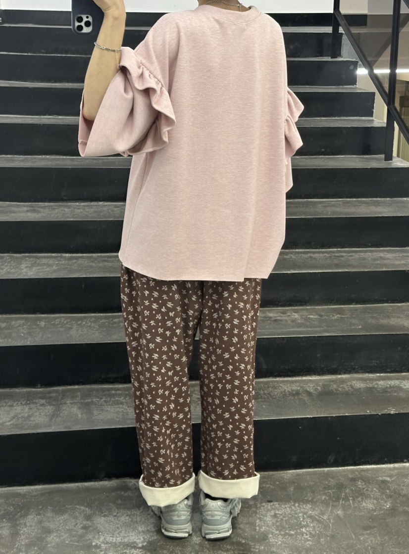 GORGEOUS韓國直郵㊣女裝新品職業休閑推薦時尚長袖T恤褶皺雙層GORGEOUS長袖T恤