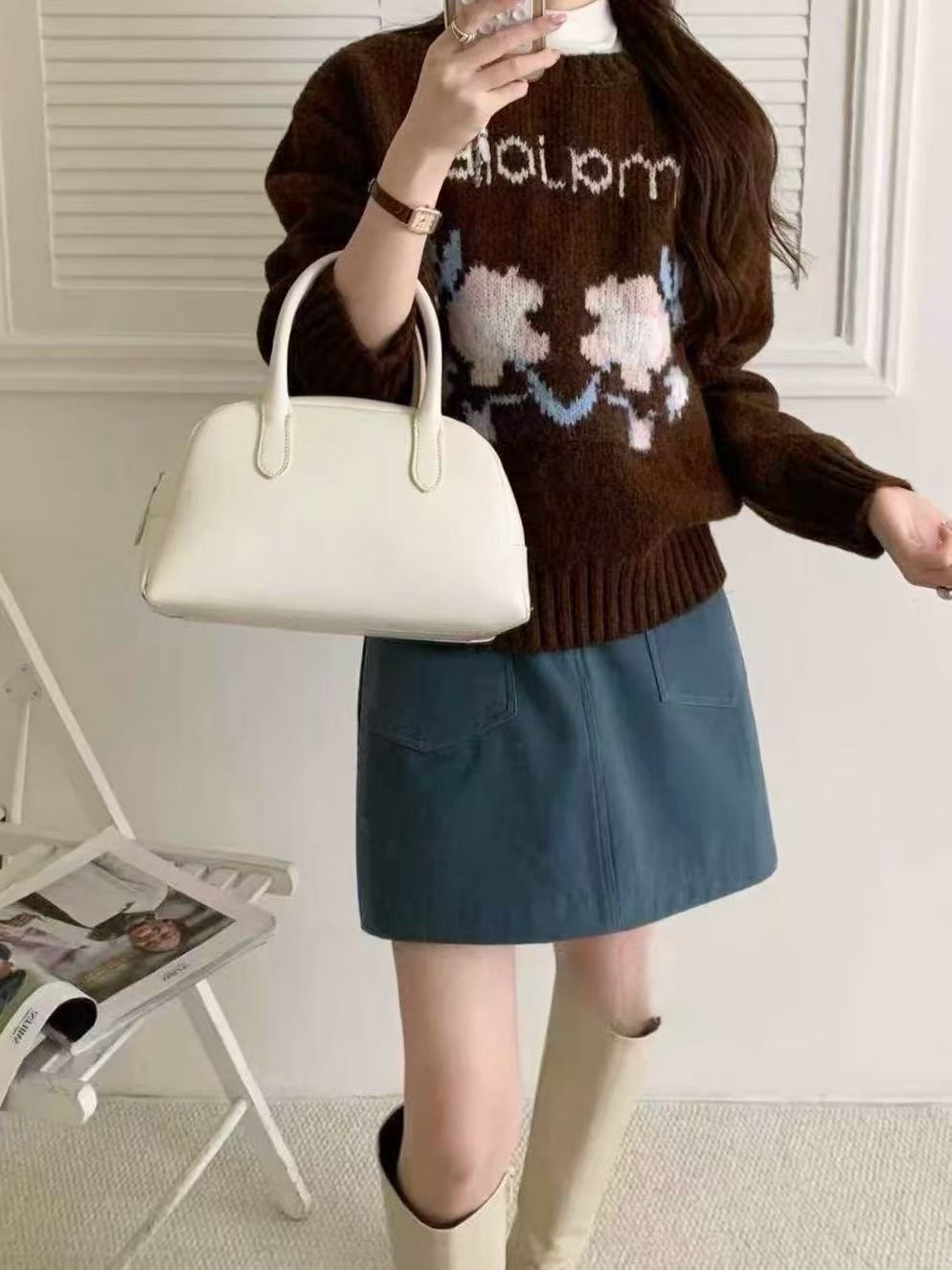 CAROL韓國代購㊣女裝新款真品休閑職業時尚人氣推薦熱賣毛衣CAROL毛衣