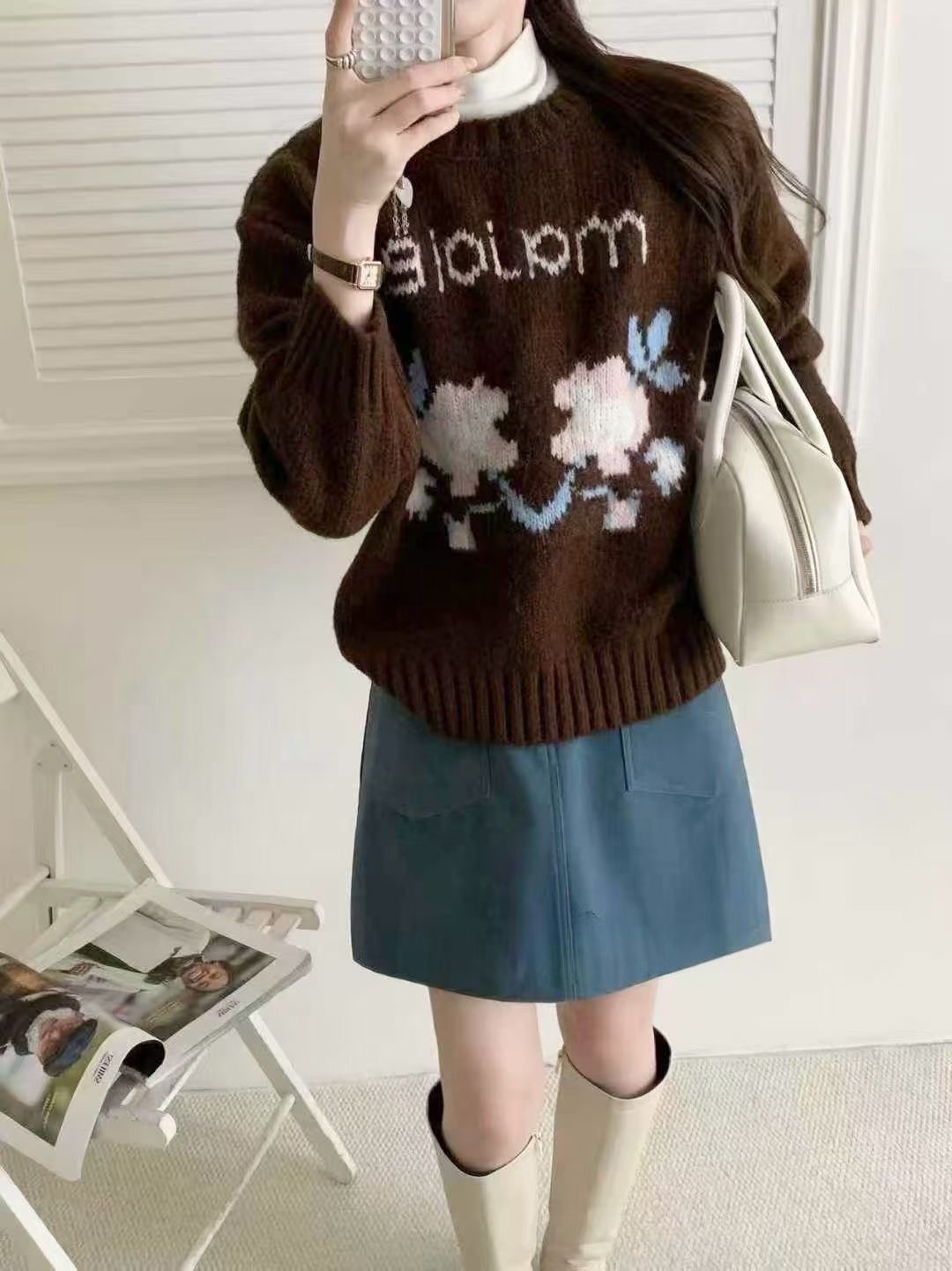 CAROL韓國代購㊣女裝新款真品休閑職業時尚人氣推薦熱賣毛衣CAROL毛衣圖色2