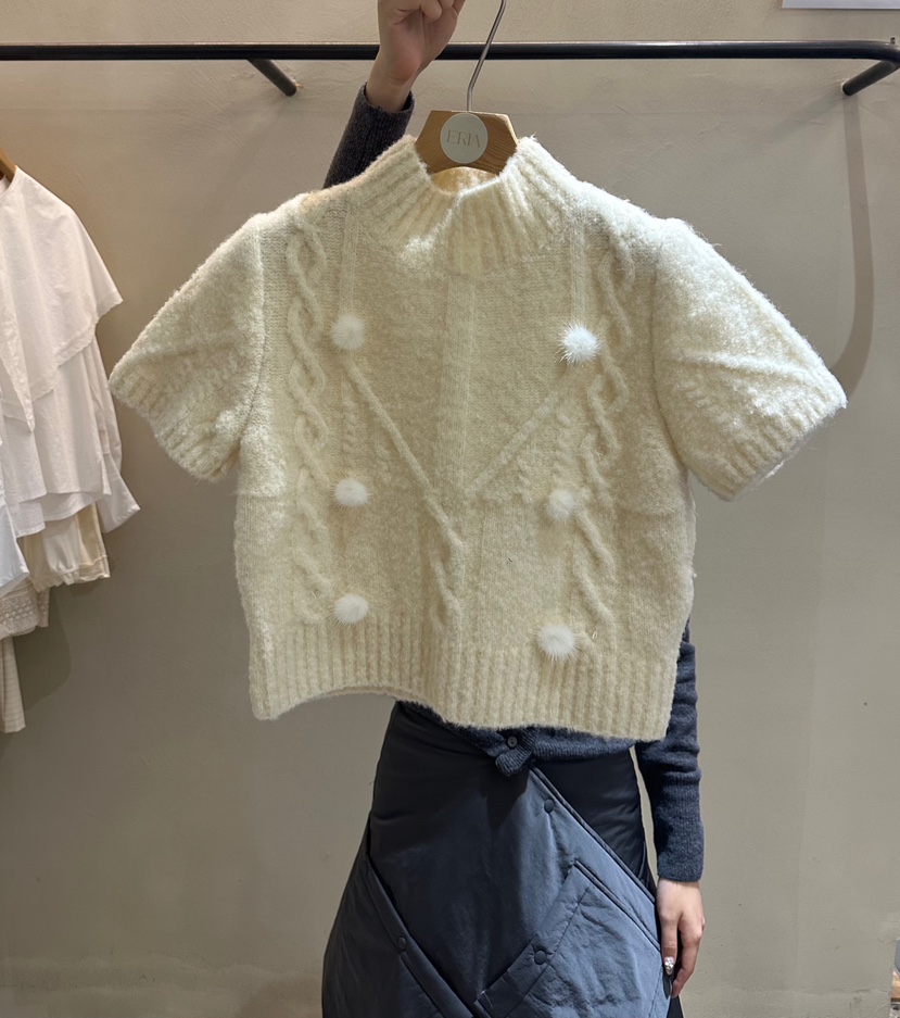 ERIA韓國直郵㊣女士新品推薦時尚休閑真品人氣熱賣針織衫貂皮ERIA/HUE針織衫圖色1