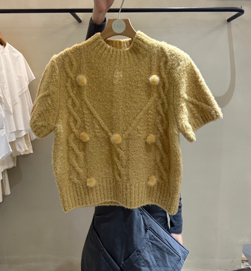 ERIA韓國直郵㊣女士新品推薦時尚休閑真品人氣熱賣針織衫貂皮ERIA/HUE針織衫圖色2