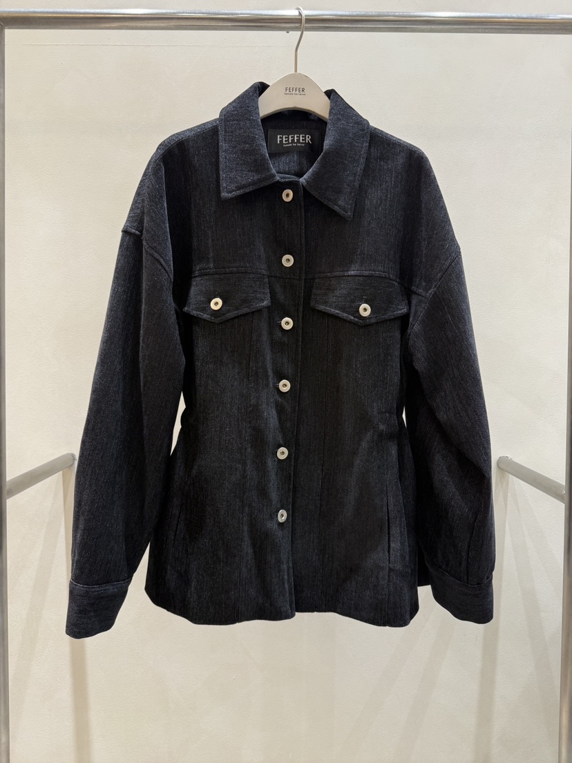 FEFFER韓國代購㊣女裝新品時尚人氣熱賣25秋冬推薦休閑夾克FEFFER夾克圖色2深藍色
