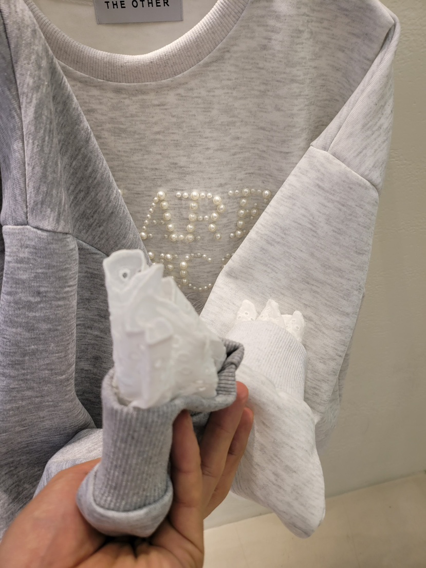 THE OTHER東大門㊣代購女士新品人氣真品時尚25秋冬衛衣蕾絲THE OTHER衛衣