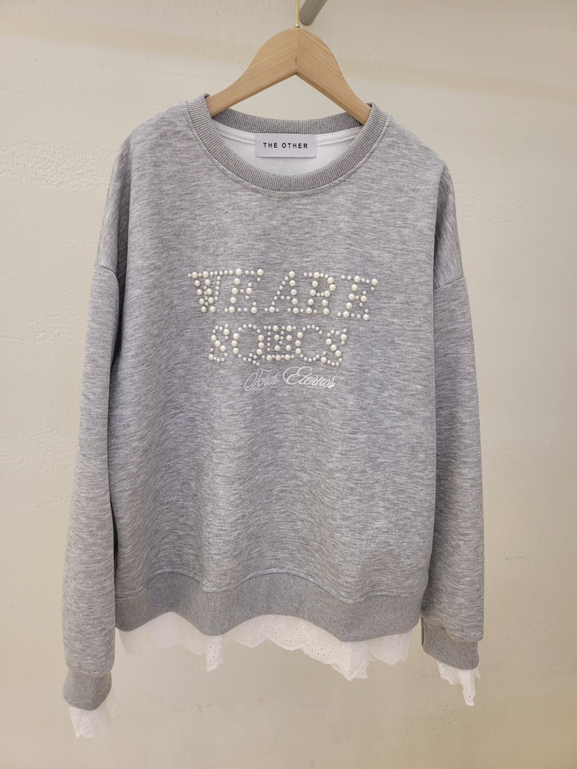 THE OTHER東大門㊣代購女士新品人氣真品時尚25秋冬衛衣蕾絲THE OTHER衛衣圖色1