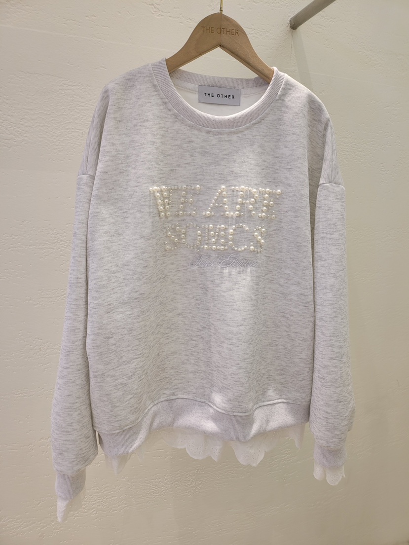 THE OTHER東大門㊣代購女士新品人氣真品時尚25秋冬衛衣蕾絲THE OTHER衛衣圖色2