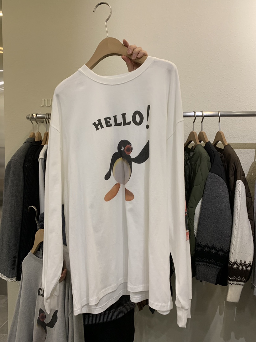 JUPITER東大門㊣代購女士新品時尚人氣休閑25秋冬長袖T恤鵝JUPITER長袖T恤圖色1