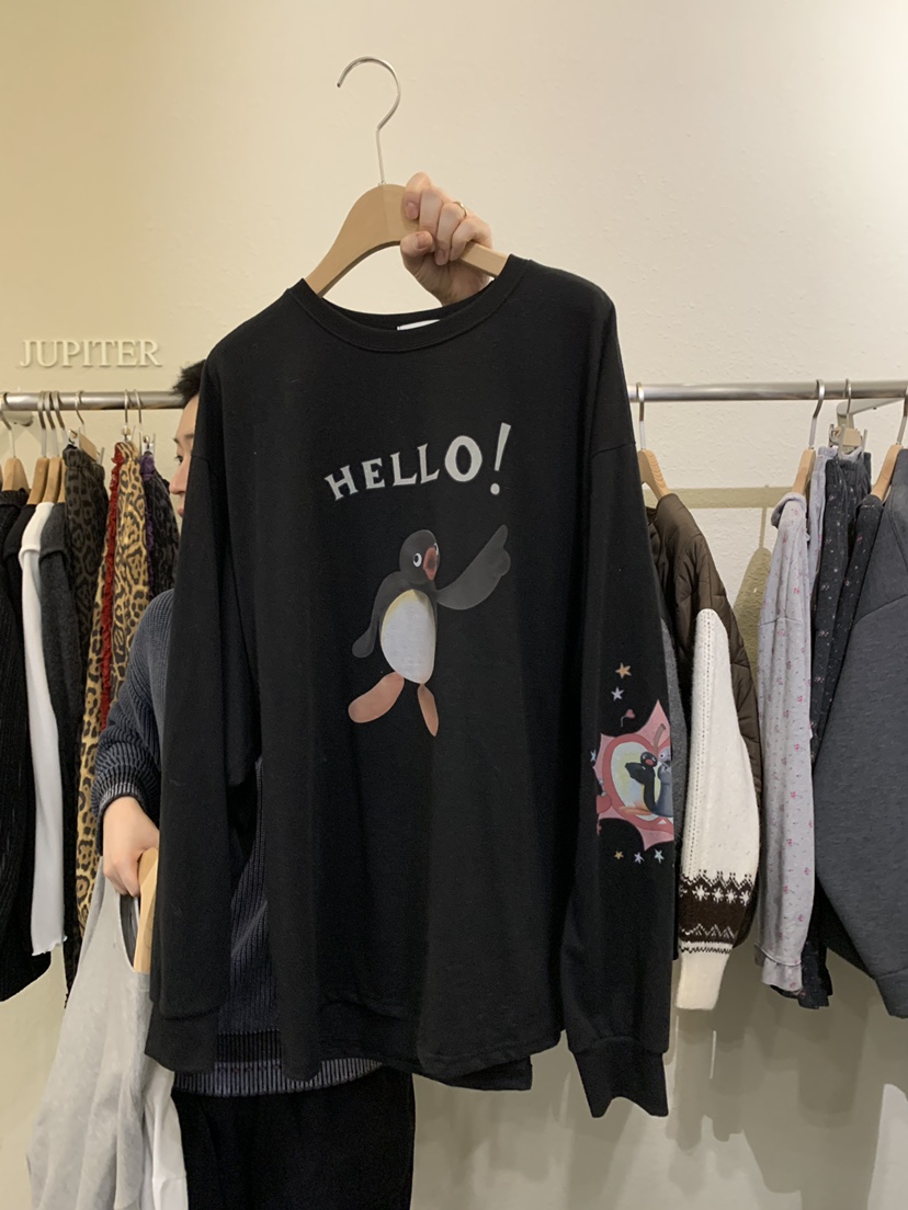 JUPITER東大門㊣代購女士新品時尚人氣休閑25秋冬長袖T恤鵝JUPITER長袖T恤圖色2