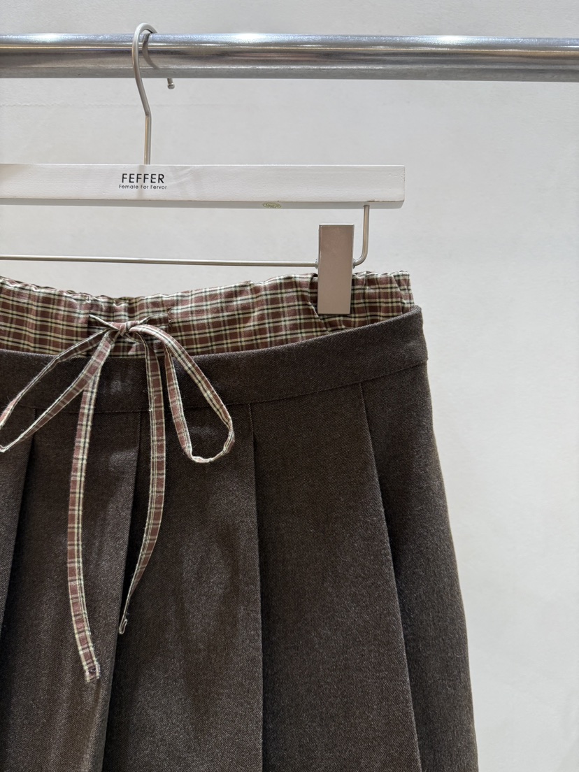 FEFFER韓國直郵㊣女裝新品休閑25秋冬時尚真品裙褲美利奴羊毛FEFFER裙褲