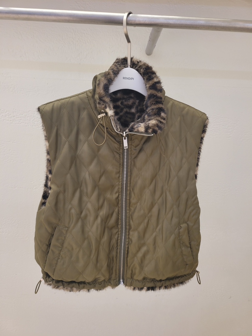 THE OTHER韓國直郵㊣女裝新款休閑25秋冬馬甲兩面穿毛皮雙面THE OTHER馬甲圖色1