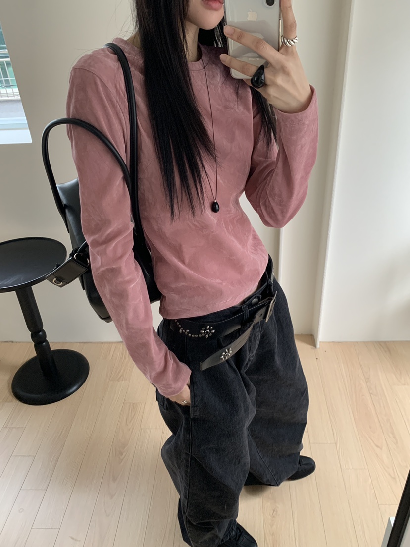 MORE THAN-P東大門㊣直郵女士新品25秋冬人氣休閑長袖T恤MORE THAN長袖T恤