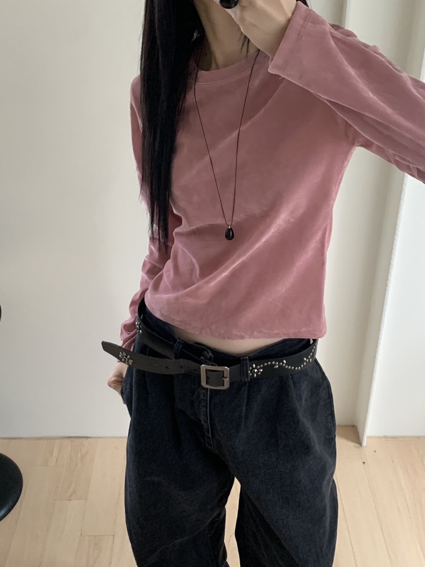 MORE THAN-P東大門㊣直郵女士新品25秋冬人氣休閑長袖T恤MORE THAN長袖T恤