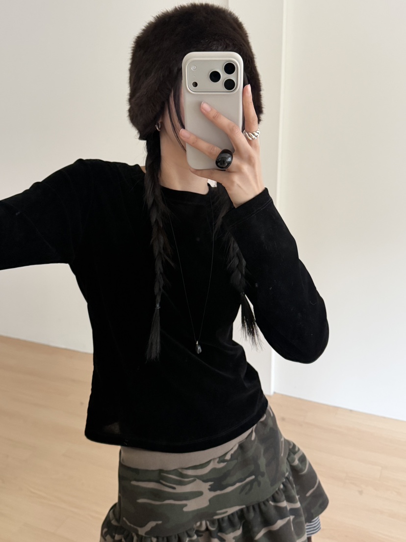 MORE THAN-P東大門㊣直郵女士新品25秋冬人氣休閑長袖T恤MORE THAN長袖T恤