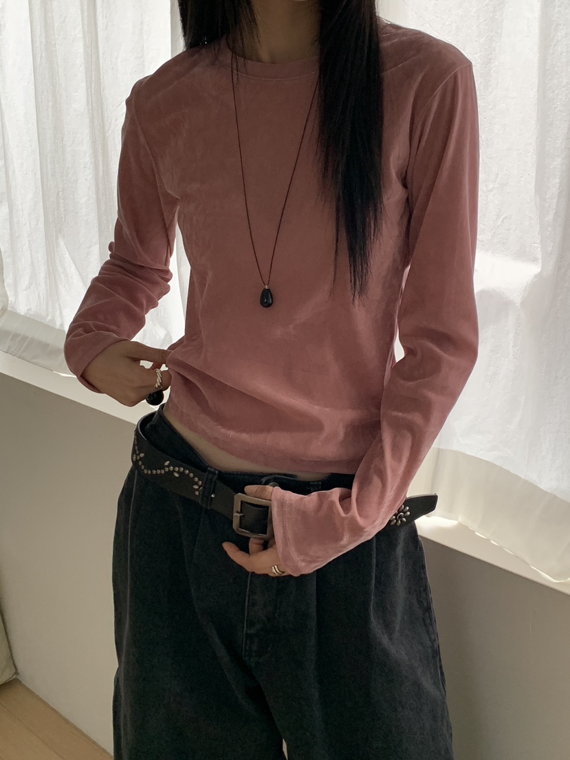 MORE THAN-P東大門㊣直郵女士新品25秋冬人氣休閑長袖T恤MORE THAN長袖T恤