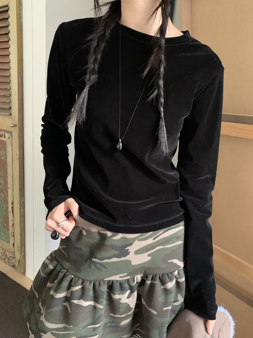 MORE THAN-P東大門㊣直郵女士新品25秋冬人氣休閑長袖T恤MORE THAN長袖T恤