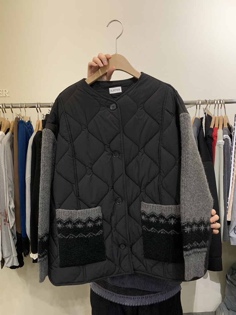 JUPITER東大門㊣實拍女裝新款熱賣休閑人氣推薦短款棉服絎縫JUPITER短款棉服圖色2