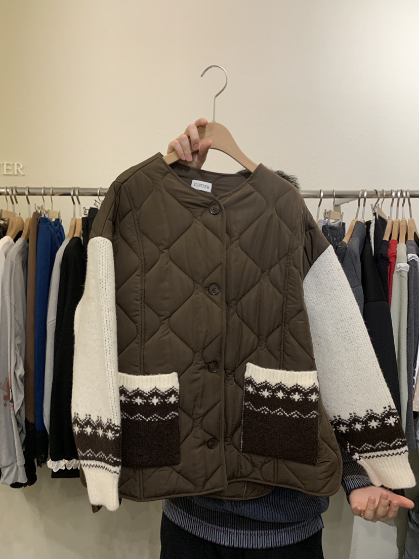 JUPITER東大門㊣實拍女裝新款熱賣休閑人氣推薦短款棉服絎縫JUPITER短款棉服圖色3