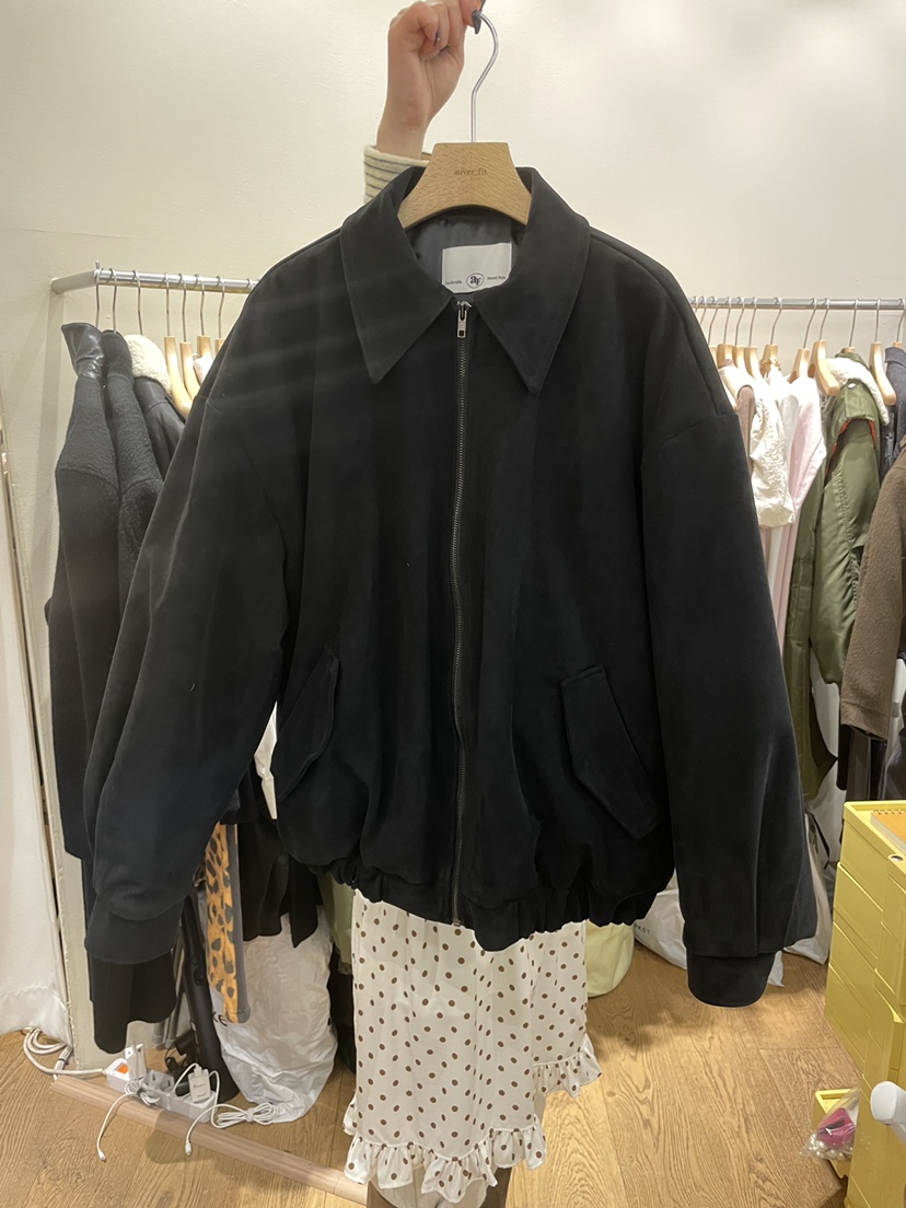 AUVERFIT東大門㊣代購女裝新款25秋冬時尚職業夾克系帶麂皮AUVERFIT夾克圖色4