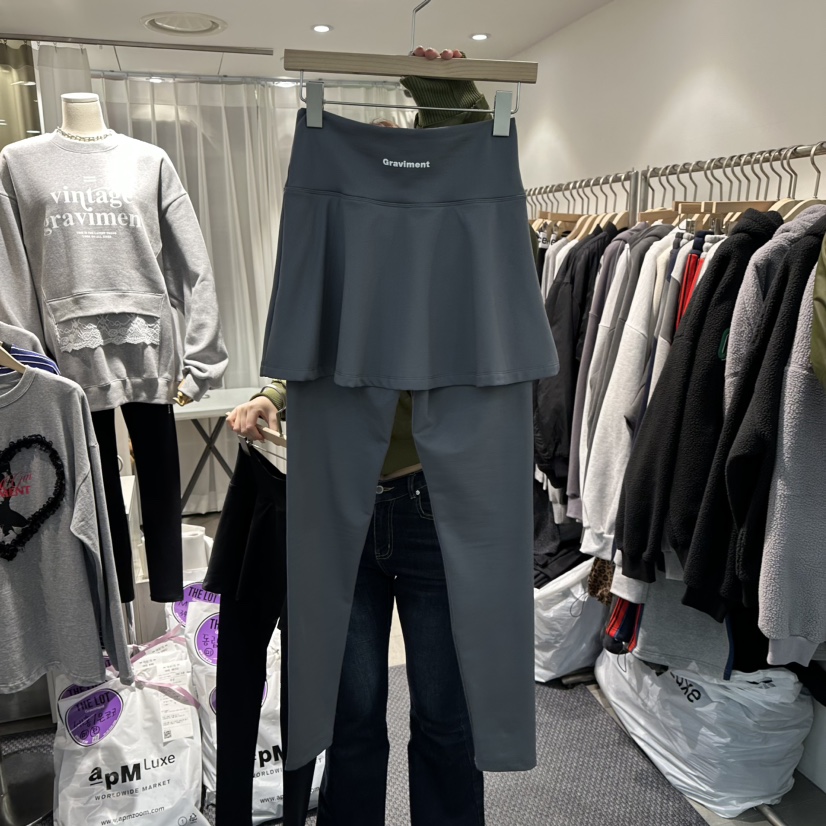 THE LOT韓國直郵㊣女士新款真品熱賣時尚人氣推薦裙褲拉絨THE LOT/	LOT裙褲