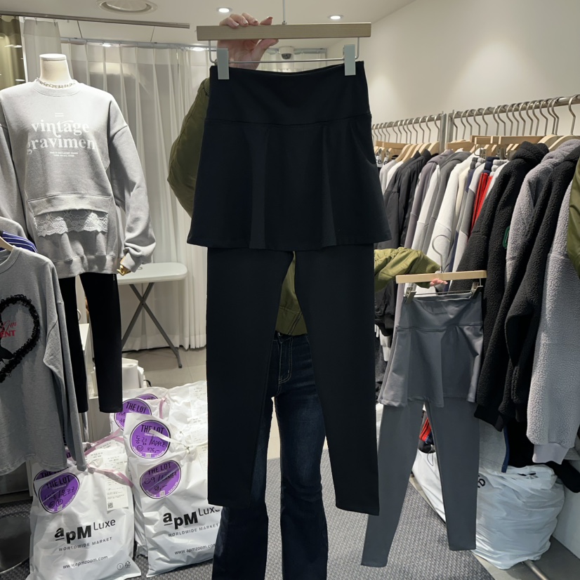 THE LOT韓國直郵㊣女士新款真品熱賣時尚人氣推薦裙褲拉絨THE LOT/	LOT裙褲圖色2