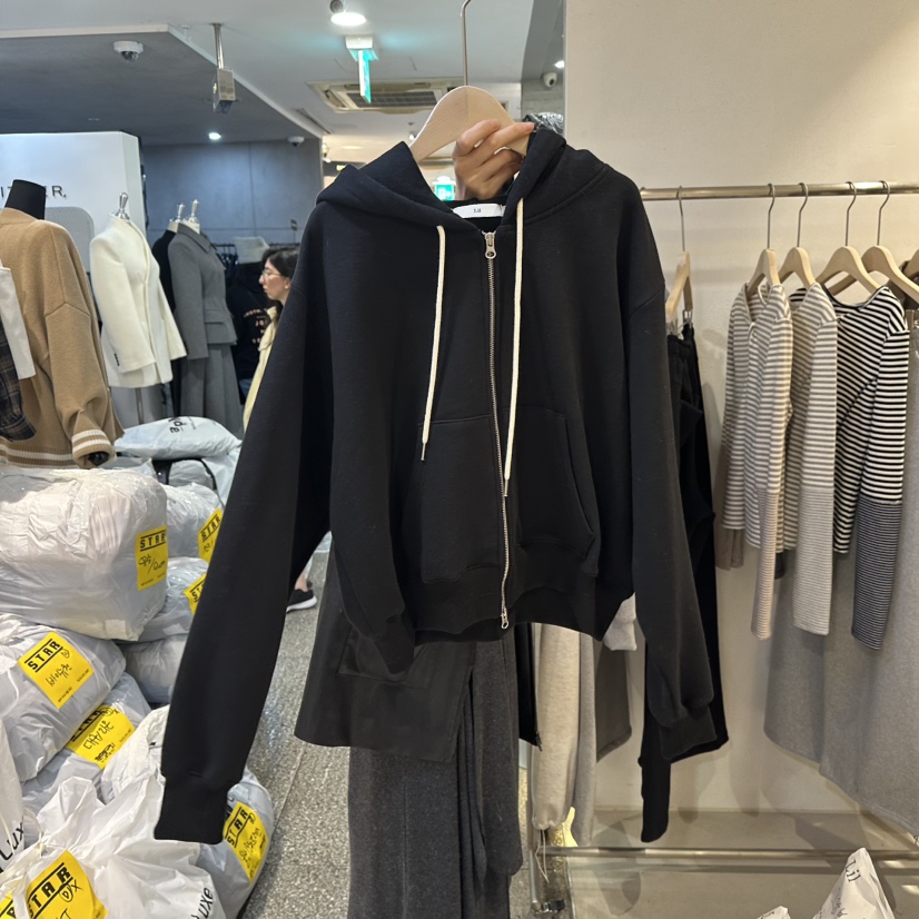 LIL韓國直郵㊣女裝新品推薦25秋冬職業真品衛衣拉鏈加絨連帽LIL衛衣圖色3