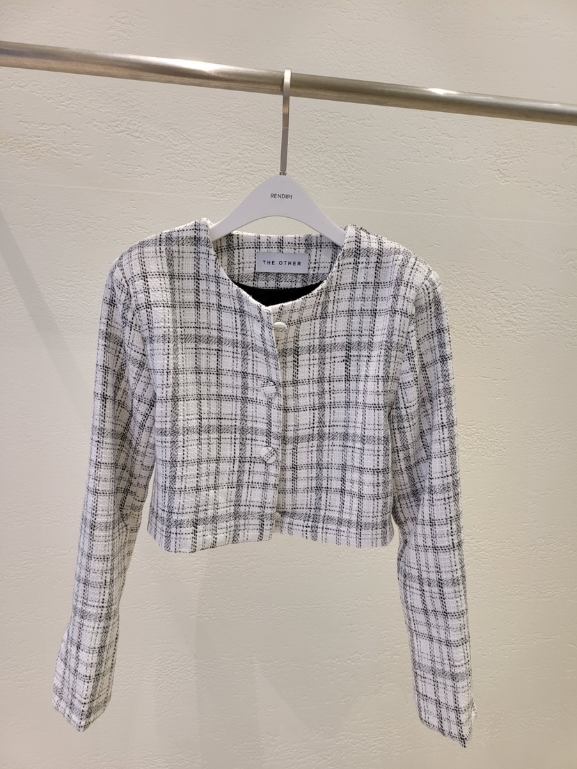 THE OTHER東大門㊣直郵女士新款人氣真品推薦夾克格紋短款THE OTHER夾克圖色1