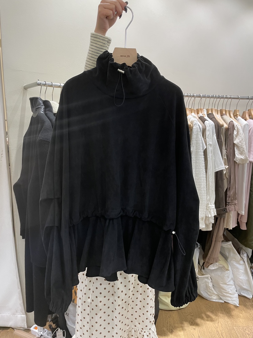 AUVERFIT東大門㊣實拍女裝新品休閑真品25秋冬衛衣絨面革連帽衫AUVERFIT衛衣圖色3