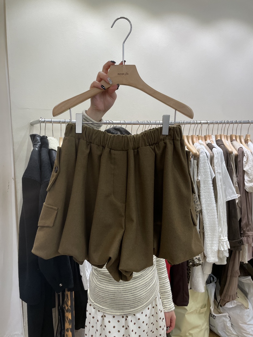 AUVERFIT韓國代購㊣女士新品人氣熱賣25秋冬推薦休閑短褲羊毛AUVERFIT短褲圖色1