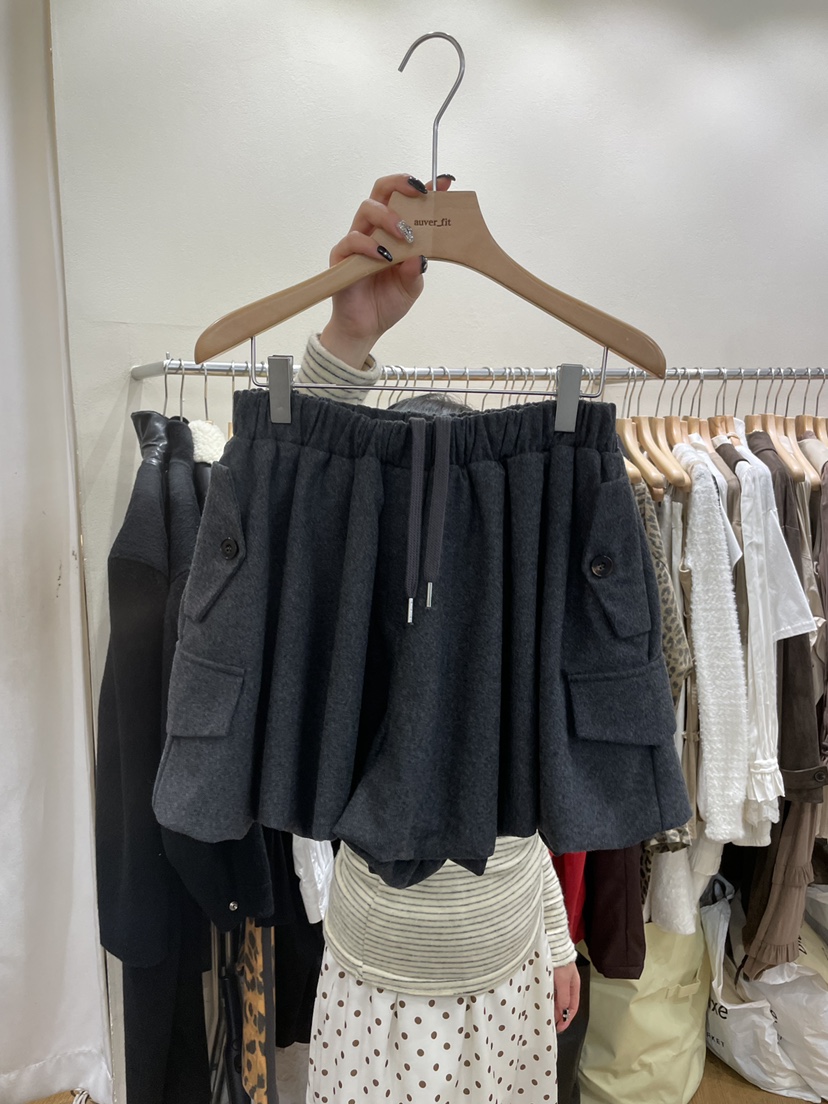 AUVERFIT韓國代購㊣女士新品人氣熱賣25秋冬推薦休閑短褲羊毛AUVERFIT短褲圖色3