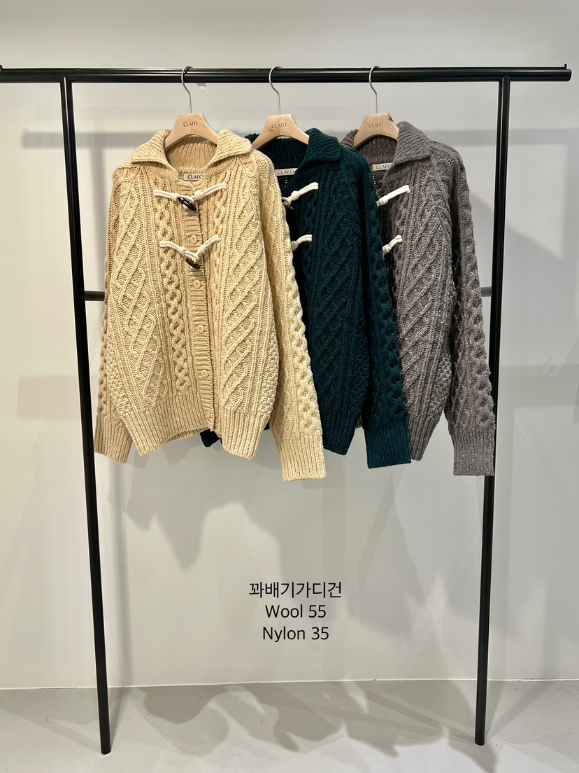 CLAFO東大門㊣實拍女士新品時尚休閑推薦真品25秋冬針織衫開衫CLAFO針織衫