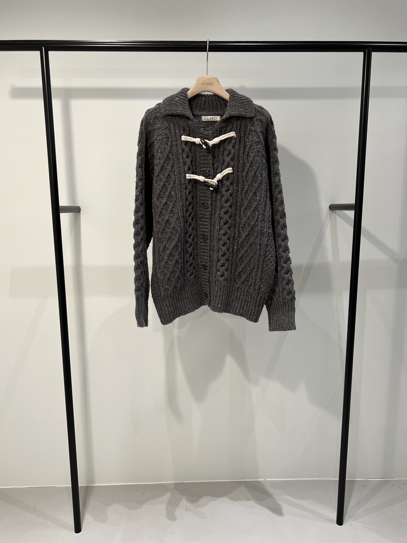 CLAFO東大門㊣實拍女士新品時尚休閑推薦真品25秋冬針織衫開衫CLAFO針織衫圖色1