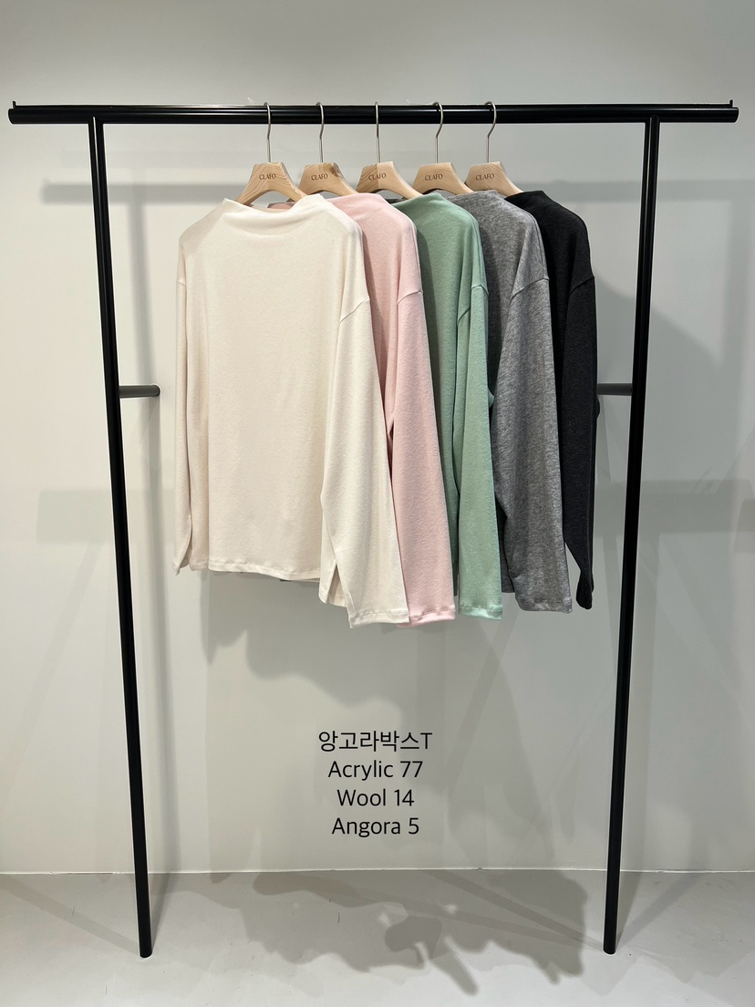 CLAFO韓國直郵㊣女裝新款時尚25秋冬熱賣職業長袖T恤安哥拉CLAFO長袖T恤