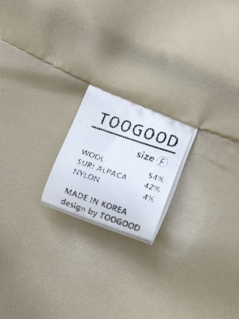 TOOGOOD韓國代購㊣女裝新款25秋冬人氣推薦職業熱賣短款大衣TOOGOOD短款大衣