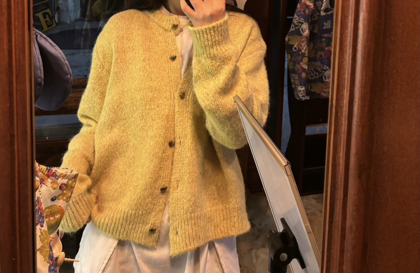 MABE韓國代購㊣女士新品25秋冬時尚真品推薦人氣針織衫開襟衫MABE針織衫