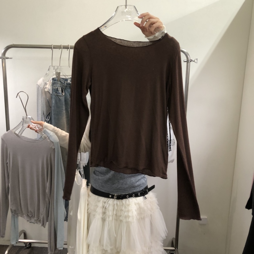 MORE THAN YESTERDAY/LOVE YOU SO MUCH韓國直郵㊣女士新款25秋冬長袖T恤LYSM/MORE THAN YESTERDAY長袖T恤圖色2