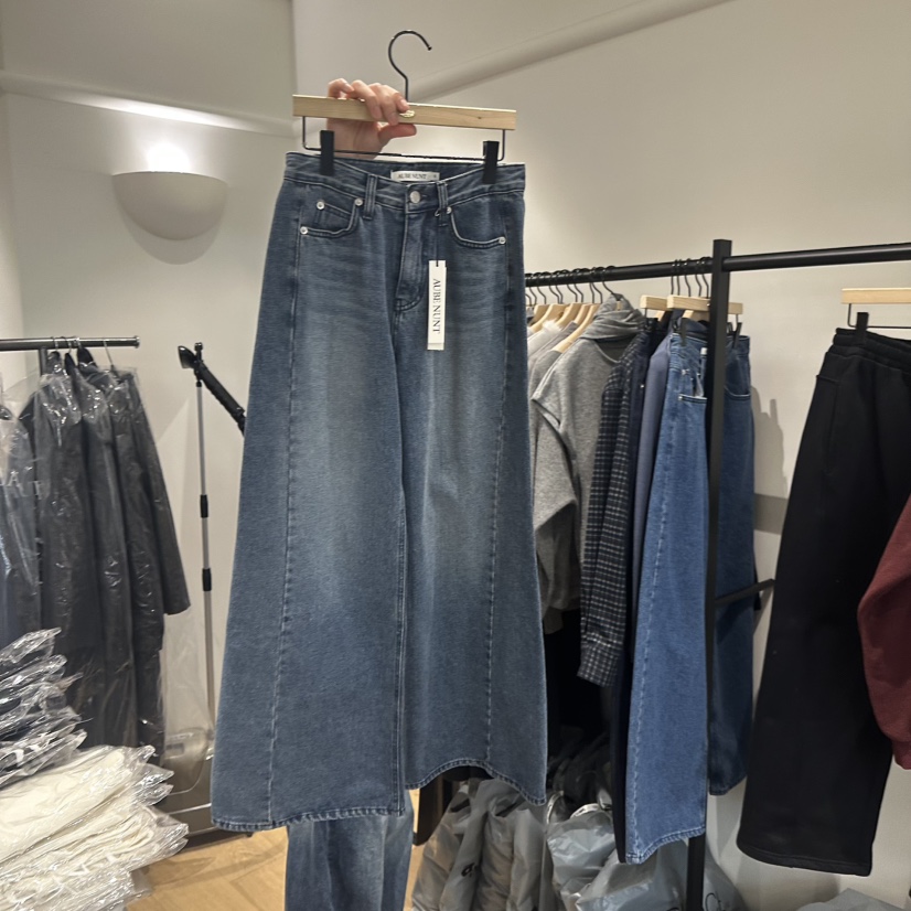 aube nunt韓國直郵㊣女士新款時尚25秋冬休閑熱賣人氣牛仔褲aube nunt牛仔褲圖色1