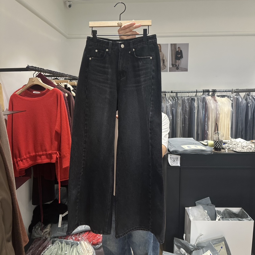 aube nunt韓國直郵㊣女士新款時尚25秋冬休閑熱賣人氣牛仔褲aube nunt牛仔褲圖色2