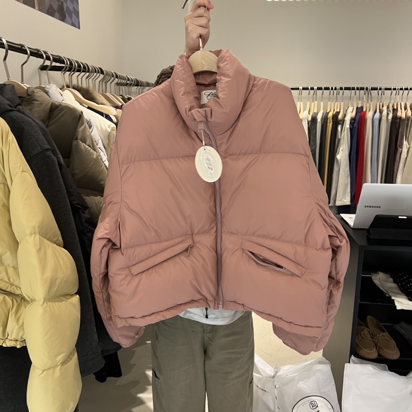 PLATE韓國代購㊣女士新品時尚真品推薦職業休閑短款羽絨服鴨絨PLATE短款羽絨服圖色1