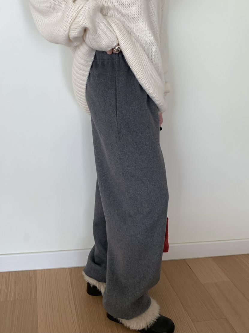 PEBBLE韓國代購㊣女士新品職業熱賣真品時尚休閑休閑褲羊毛PEBBLE/LAYER休閑褲