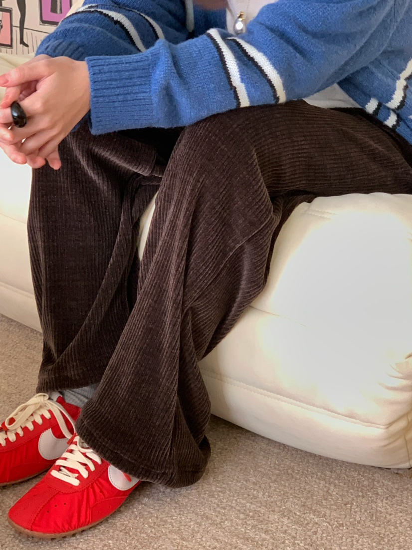 PEBBLE東大門㊣實拍女士新款推薦熱賣時尚職業休閑褲天鵝絨PEBBLE/LAYER休閑褲