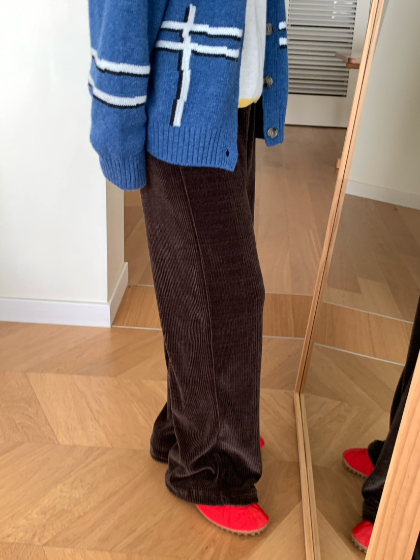 PEBBLE東大門㊣實拍女士新款推薦熱賣時尚職業休閑褲天鵝絨PEBBLE/LAYER休閑褲