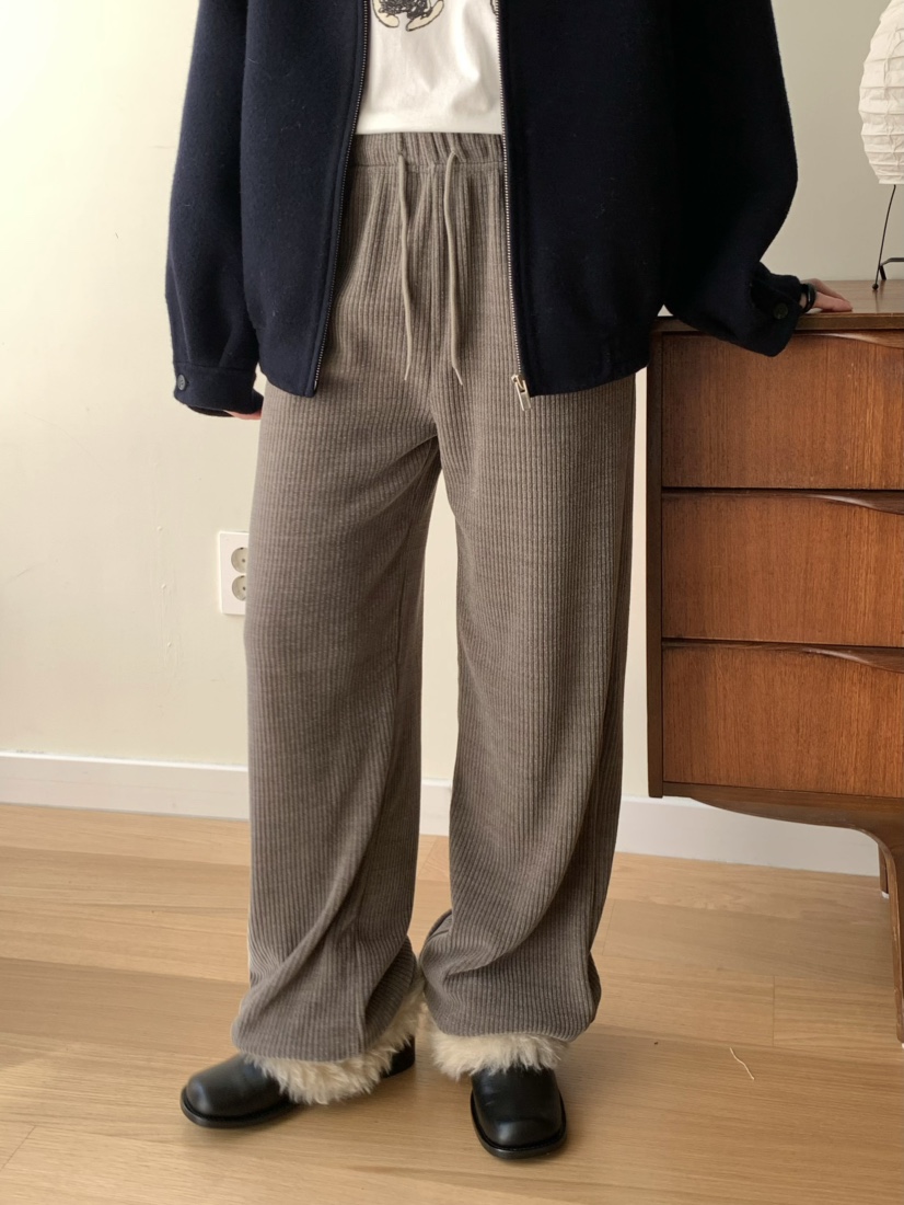 PEBBLE東大門㊣實拍女士新款推薦熱賣時尚職業休閑褲天鵝絨PEBBLE/LAYER休閑褲